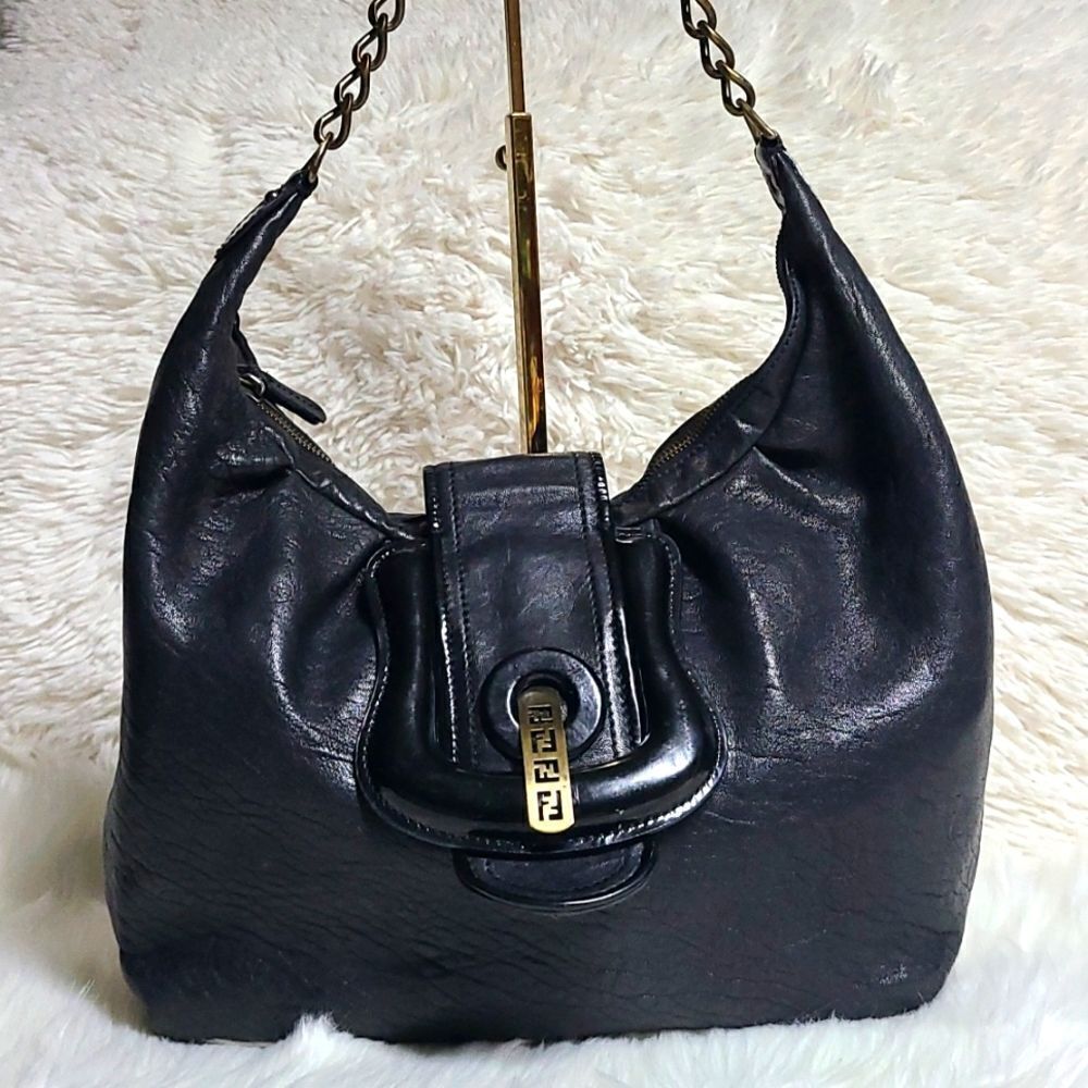 Gucci Soho Black Leather Chain Crossbody Bag Interlocking GG 🍀
